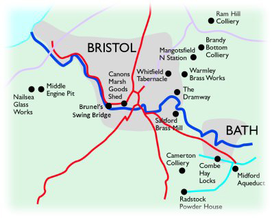 map of Avon area showing location of projects