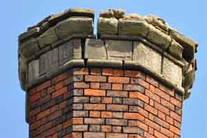 Details of masonry at top of chimney