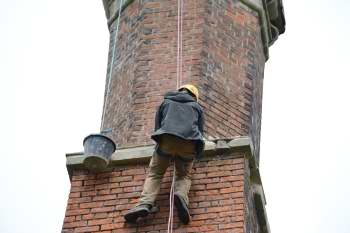 Working on the chimney