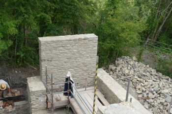 Rebuilt stone wall
